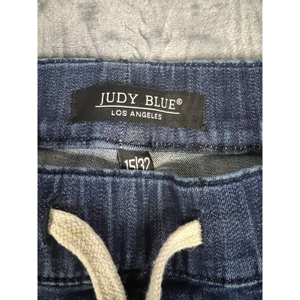Judy Blue Women's Blue Medium Wash Jogger Jeans Drawstring Pockets Mid Rise - Picture 2 of 16